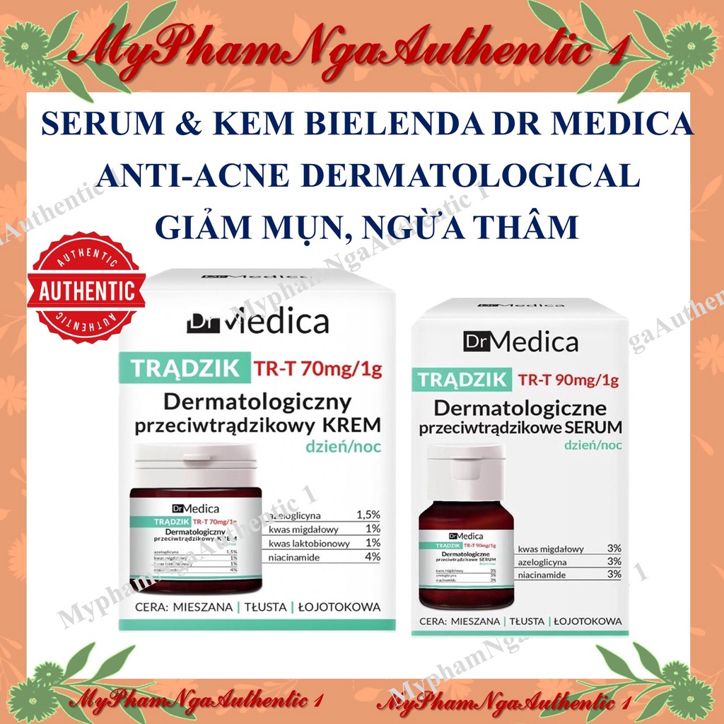 kem và serum Bielenda Dr Medica Anti-acne Dermatological giảm mụn, ngừa thâm