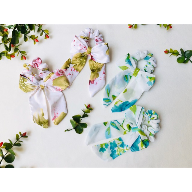Scrunchie dây cột tóc màu pastel