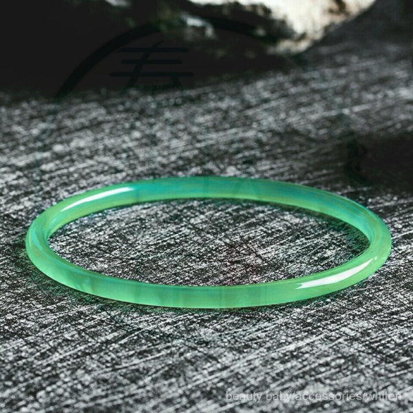 Vòng tay đá mã não xanh lá tự nhiên phong cách Brazil thời trang thanh lịc