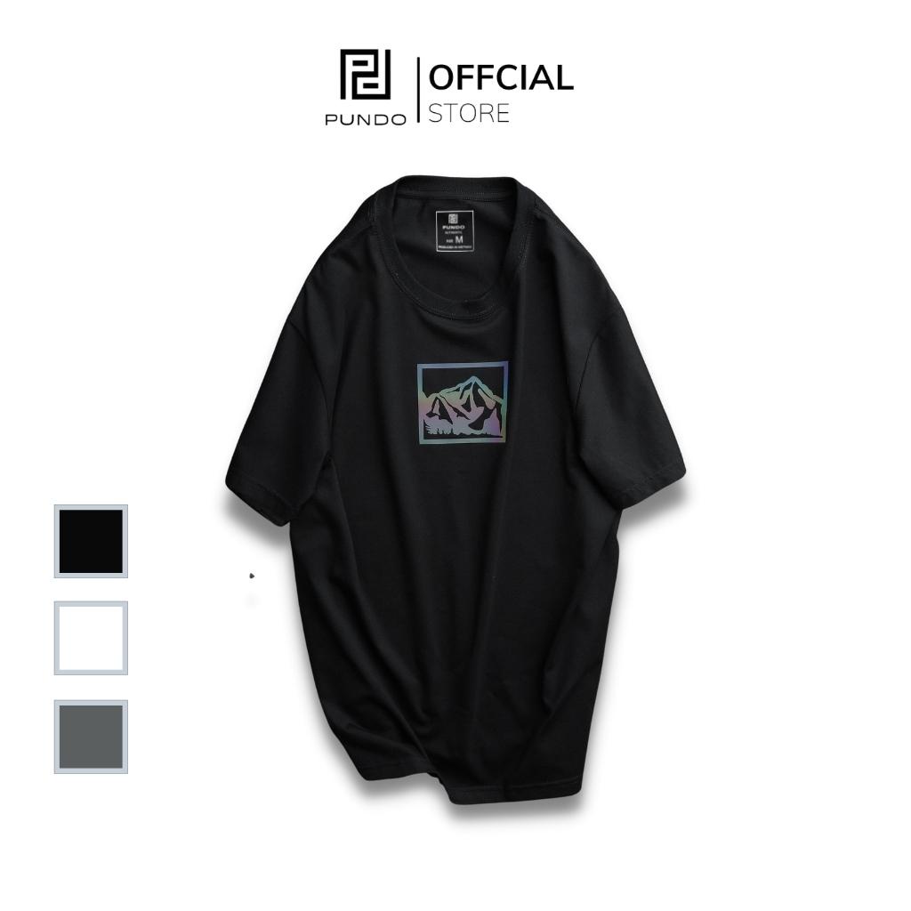 Áo thun nam cổ tròn tay ngắn, vải cotton cao cấp, hoạ tiết phản quang năng động PUNDO ATPD48