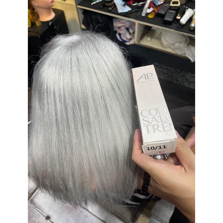 Thuốc Nhuộm Tóc Màu Khói Tuyết Bạch Kim 10/11 Cần Tẩy Tóc Intense Platinum Blonde Ash