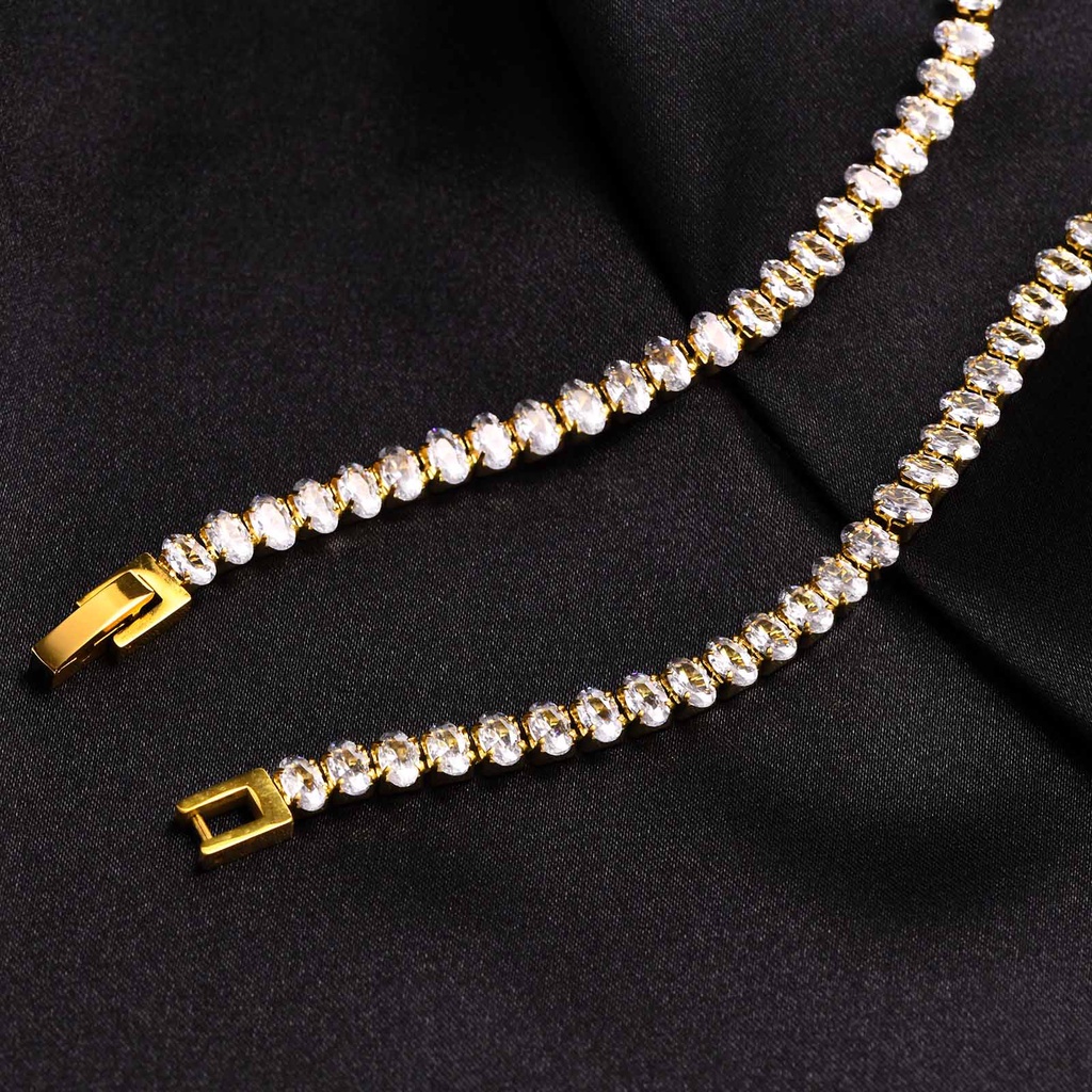 Vnox Vòng Cổ Choker Bằng Đá Zircon Sáng Bóng Thanh Lịch Dành Cho Nữ