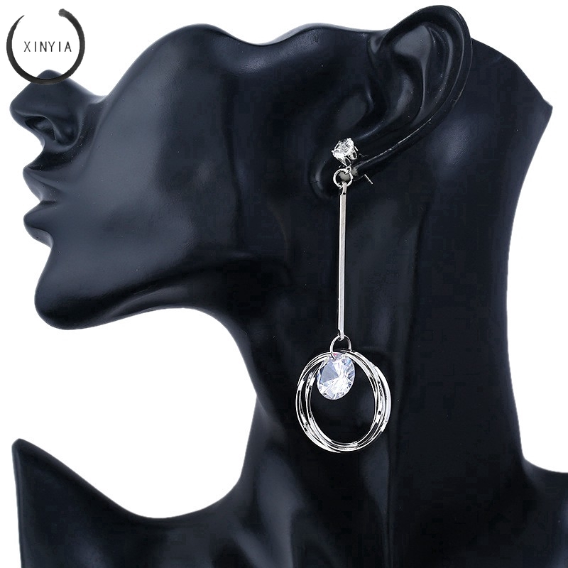 Khuyên tai đính zircon thời trang cho nữ