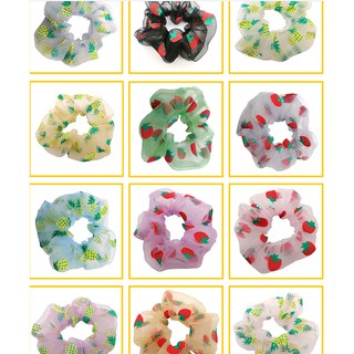 Scrunchies họa tiết trái cây (dây buộc tóc vải hot trent)