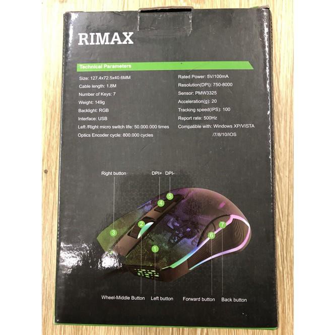 Chuột Rimax Dragon M1 6D Siêu bền , siêu đẹp 8000 DPI