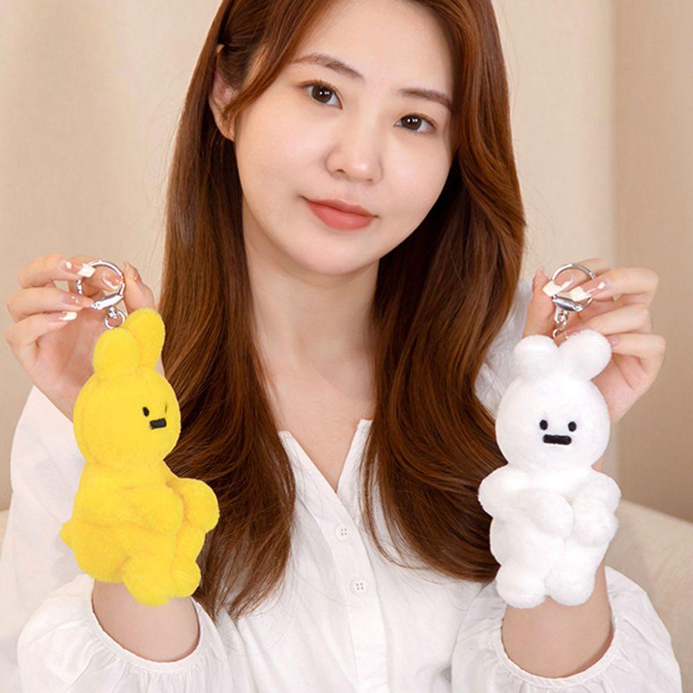 REBUY1 Móc Khóa Thỏ Nhồi Bông Mềm Mại Dễ Thương