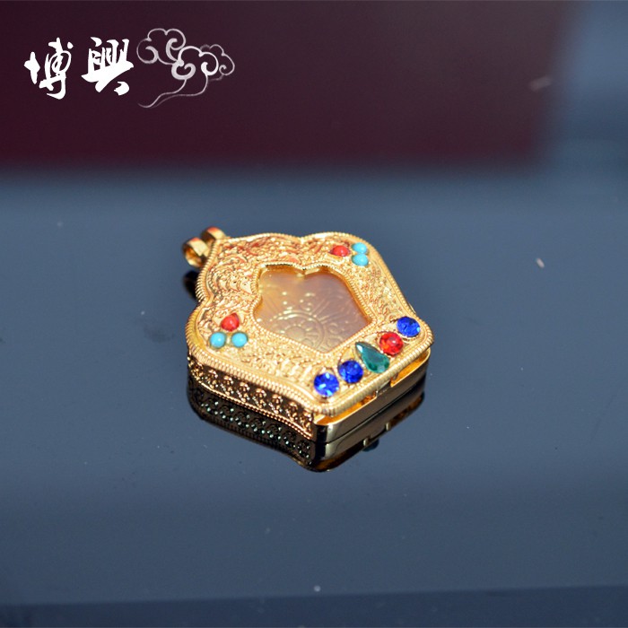 ❒﹉┅Quyền anh Phật giáo Tây Tạng Bài báo Mười pha Hộp Gawu Miễn phí Mặt dây chuyền cụ Đồ trang sức Treo xe