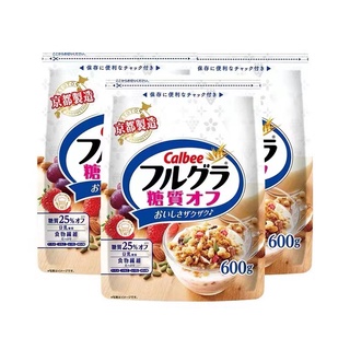 NGŨ CỐC CALBEE NHẬT ÍT ĐƯỜNG 600GR (Tặng 1 ly thủy tinh khi mua 6 túi)