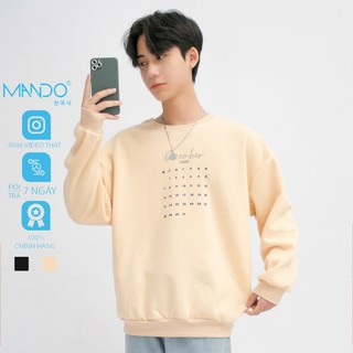 Áo Nỉ Nam Dài Tay Không Cổ MANDO, Chất Nỉ Cao Cấp, Co Giãn Tốt, Phom Rộng Phong Cách Hàn Quốc - NDN052