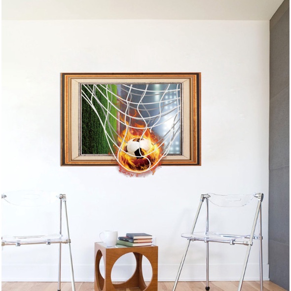Decal trang trí tường - Cửa sổ quả bóng lửa