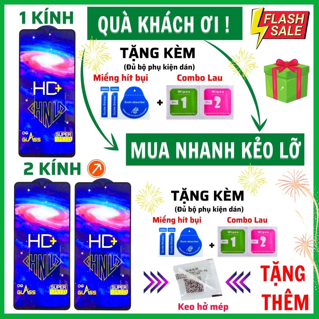 Kính Cường Lực ViVo V20 V20 SE V21 5G - Dán Full màn hình HD+ - Độ trong suốt cực cao - Chống bám vân tay tốt