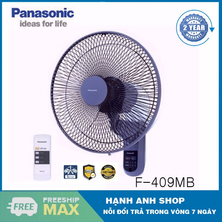 [ Hành Chính Hãng ] - Quạt treo tường Panasonic F-409MB / F-409MG (dó điều khiển từ xa) - Bảo hành 2 năm toàn quốc 5.0