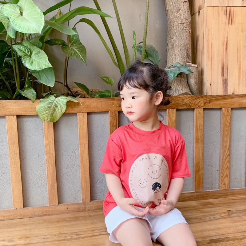 Áo Phông Cotton Batala Kids cho bé trai/ bé gái kiểu dáng thụng Hàn Quốc siêu mềm mát hoạ tiết hình tròn ATT02