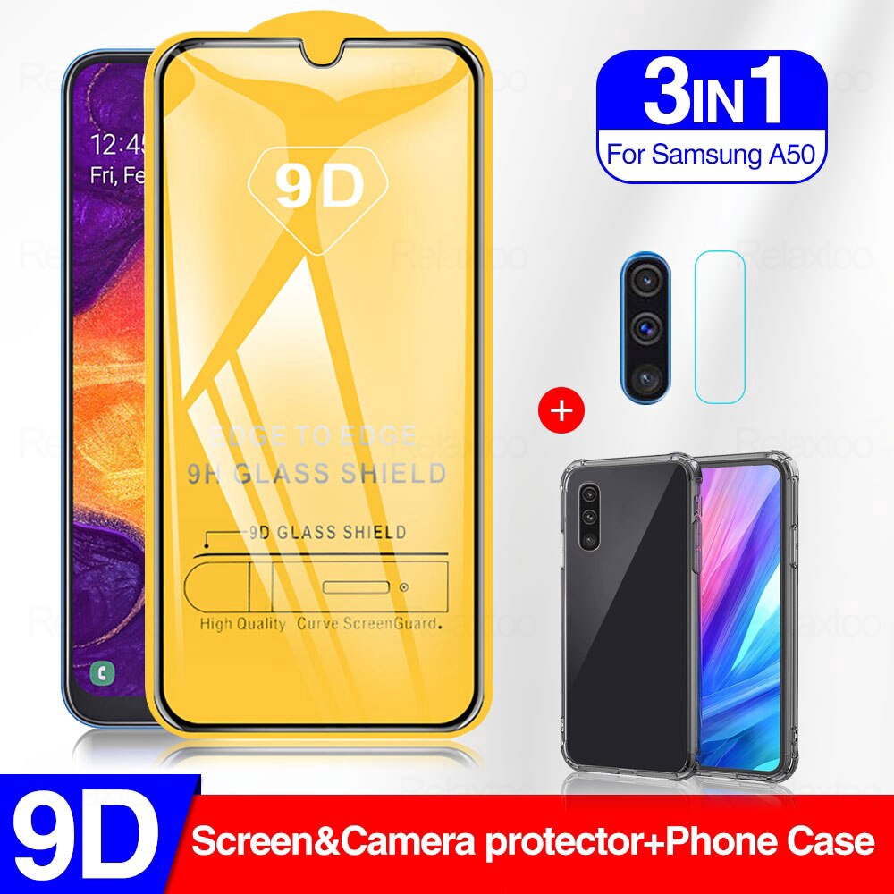 Kính cường lực 9D 3 trong 1 + Ốp điện thoại cho samsung A51 A71 A8+ 2018 M10 M20 30 a50 A40 a20 a30 a10 A7 2018 A750 | BigBuy360 - bigbuy360.vn