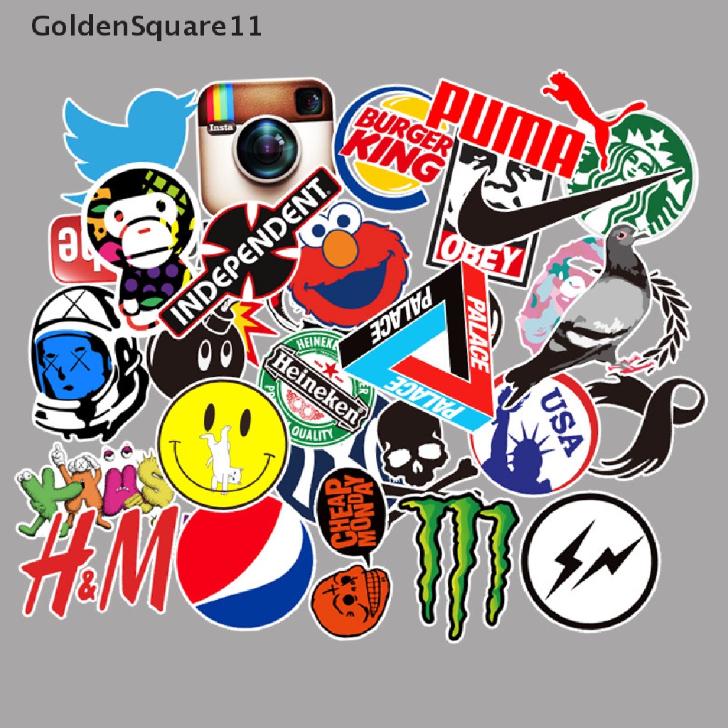 Set 100 Miếng Dán Graffiti Thời Trang Cổ Điển Dùng Trang Trí Ván Trượt / Laptop / Xe Hơi Goldsquare11