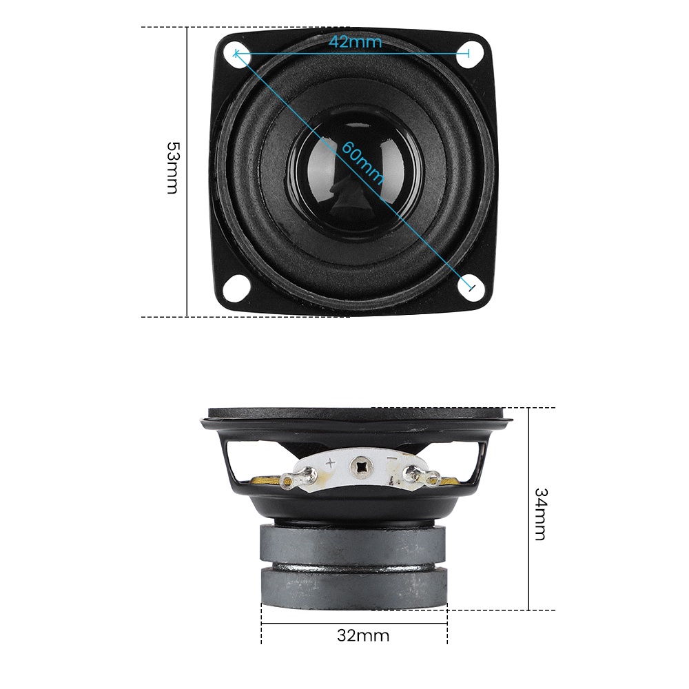 Set 2 loa âm thanh Aiyima mini 8 ohm 10w đa phương tiện tiện dụng DIY
