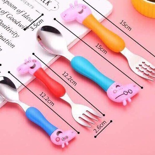 Bộ Thìa Dĩa Heo Peppa Cho Bé Bộ 4 Món
