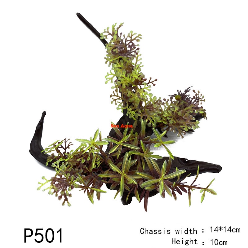 mô hình cây thủy sinh nhựa bể cá cảnh, lũa giả thủy sinh hồ cá