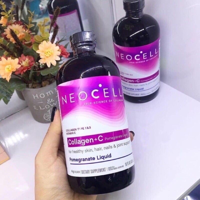 Nước Collagen Lựu Neocell Collagen + C Pomegranate Liquid của Mỹ 4000mg 473ml