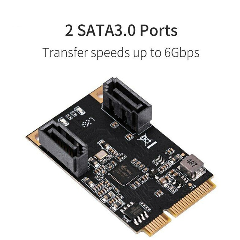 Iocrest Mini Pcie To 2 Cổng Sata3 Card Sata Iii Full Height Mini Pcie 3.0 Gen3 Tốc Độ Cao Io-Mpe40150