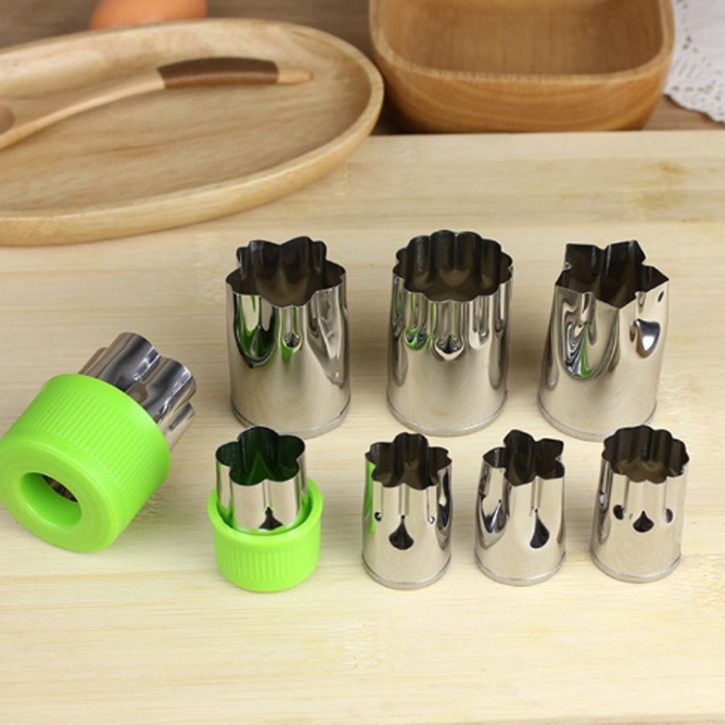 Bộ khuôn dập cắt rau củ quả tạo hình 8 món, chất liệu inox không gỉ tienich247