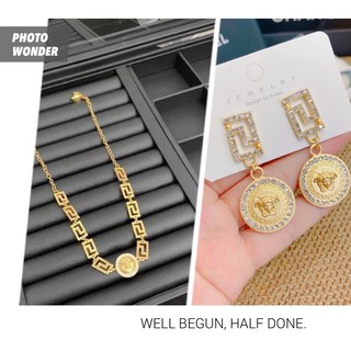 Set bông tai + vòng cổ versace