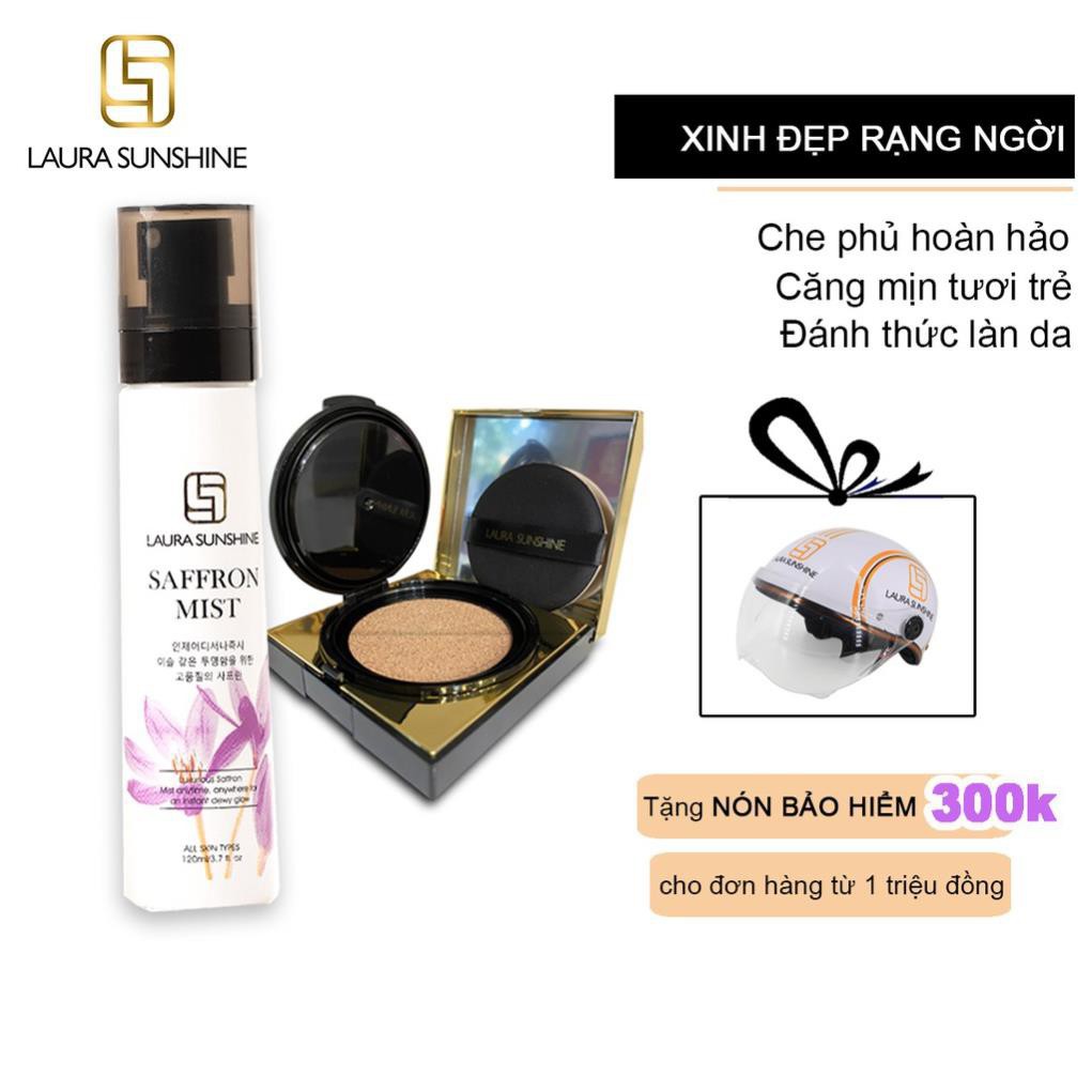 Bộ sản phẩm xinh đẹp rạng ngời Phấn nước siêu mịn Magic Smooth Cushion & Xịt khoáng dưỡng da Nhuỵ hoa nghệ tây 120ml