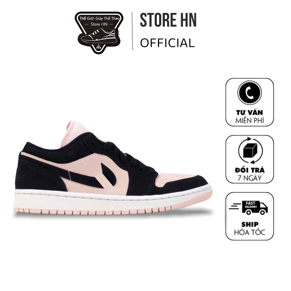 Giày 𝐉𝐨𝐫𝐝𝐚𝐧 1 hồng đen nữ, Giày thể thao 𝐉𝐨𝐫𝐝𝐚𝐧 1 cổ thấp Black Guava Ice hồng đen bản đẹp màu chất full box bill
