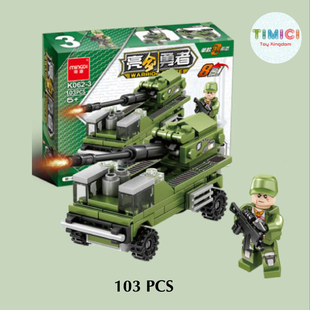 [LC014] Đồ chơi xe tăng chiến hạm WARRIOR FORCE '8IN1" xếp hình cho bé