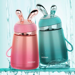 Bình giữ nhiệt Fashion Rabbit Hello Dream tai thỏ 350ml cá tính, món quà sáng tạo giữ nhiệt đến 12h chất liệu inox 304