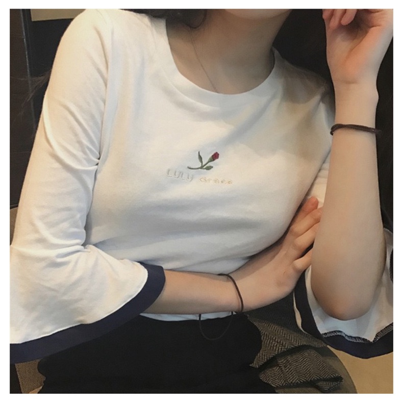 MS922 Áo thun tay xoè thêu hoa hồng Lulu Grace
