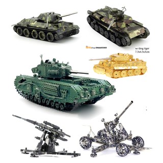 Mô hình lắp ráp  kim loại 3d xe tăng -khí tài quân sự(có sẵn)