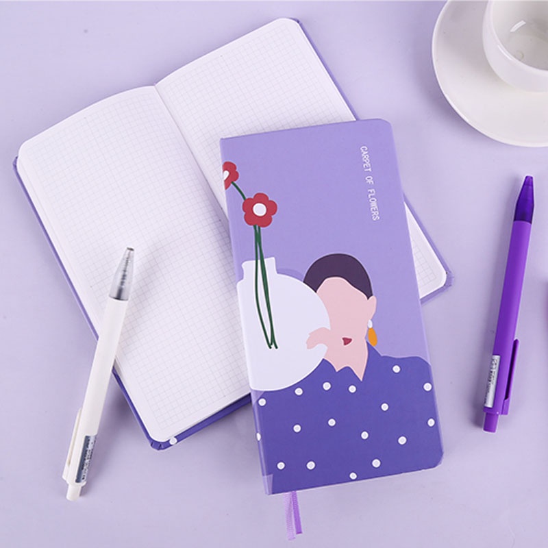 Sổ Tay Ghi Chú Sổ Ghi Kế Hoạch Với Bìa Bằng Giấy Gird Dòng Kinbor Flowery Kawaii