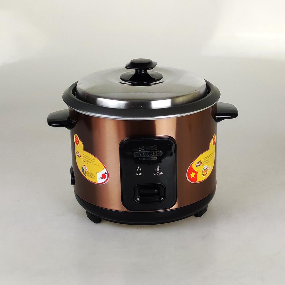 Nồi cơm điện 1.2L nắp rời Ladomax HA-7112 lòng nhôm chống dính, nấu cơm chín mềm cho 3 - 4 người ăn