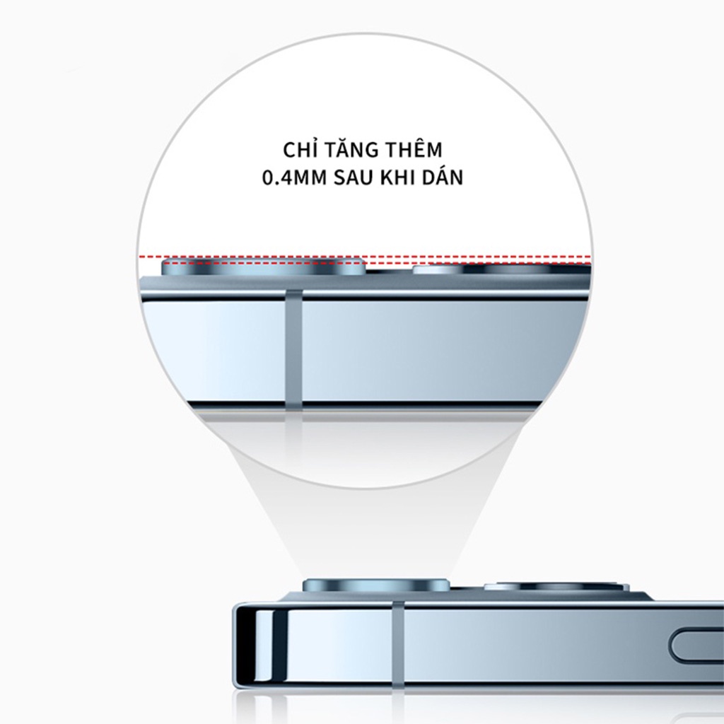 Bộ Kính Cường Lực Bảo Vệ Camera Titan Chống Trầy Xước Màu Nguyên Bản Cho ip 11/12/13 mini/pro/promax