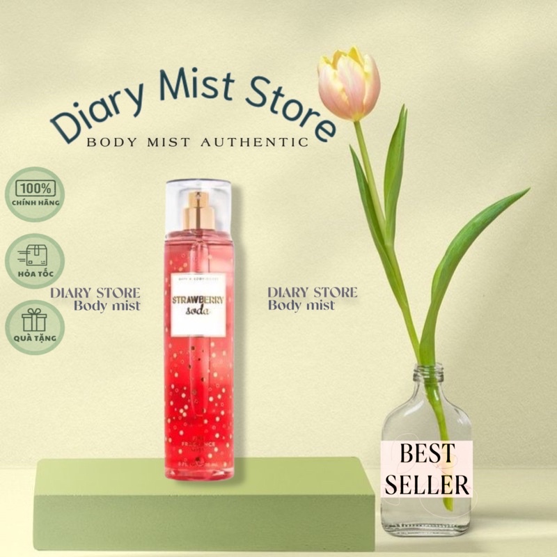 Diarymist.store  Xịt Thơm Toàn Thân  Bath and Body Works - Strawberry Soda