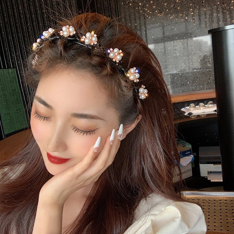 Băng Đô Cài Tóc Đính Ngọc Trai Giả Thời Trang Cho Nữ