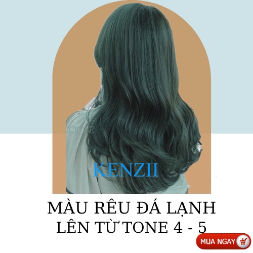 Thuốc nhuộm tóc RÊU ĐÁ LẠNH lên từ tone nâu 4 - 5 ( Tặng oxi ) KENZII - Thuốc nhuộm tóc rêu