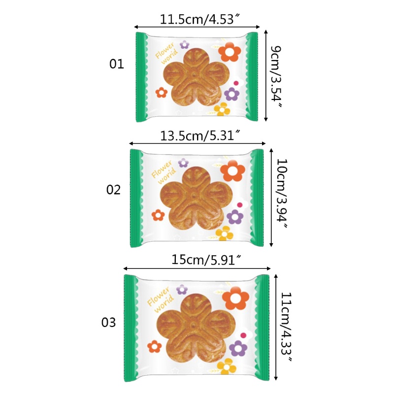 Set 100 Túi Nhựa Đựng Bánh Kẹo Họa Tiết Hoa Và Chim Mùa Thu