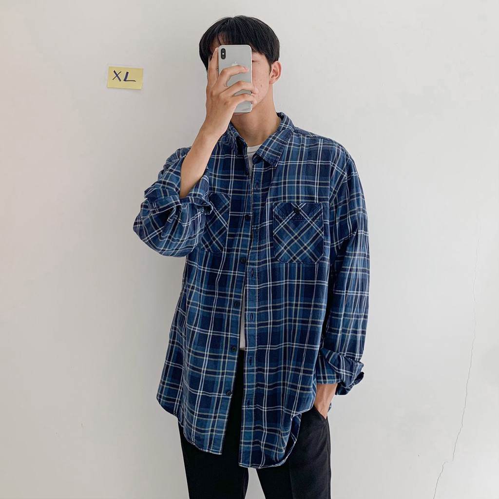GIẢM SỐC ÁO KHOÁC SƠ MI FLANNEL 69K ÁO [ SIZE XL ] CARO CHỐNG NẮNG DÀI TAY HÀNG 2HAND TUYỂN CHỌN