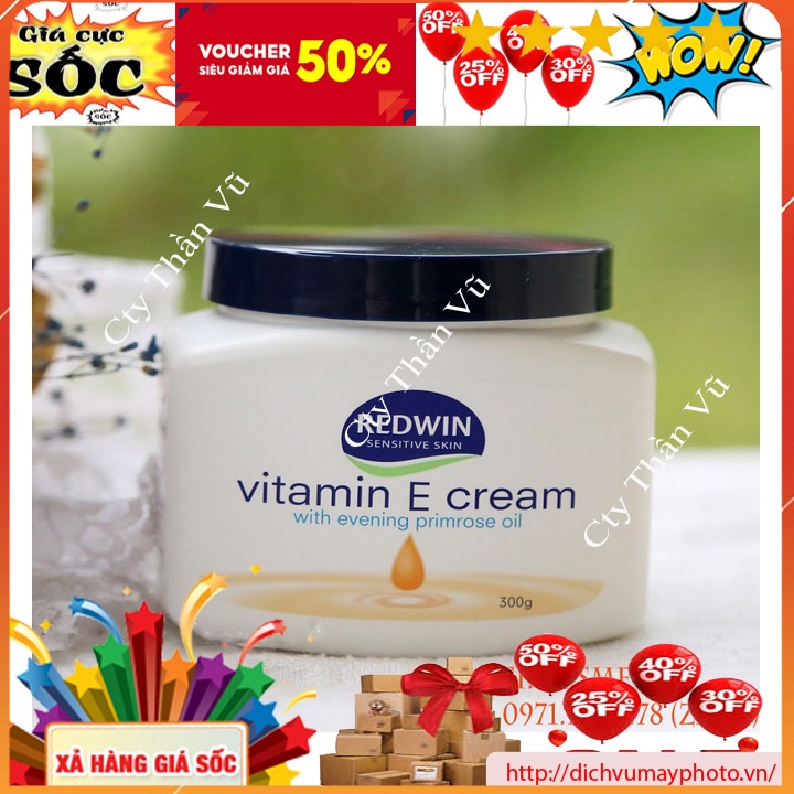 Kem dưỡng Vitamin E Cream 300g Dưỡng Ẩm, Làm Mềm Mịn, Phục Hồi Và Ngăn Ngừa Lão Hóa Da