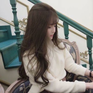 Tóc giả nguyên đầu cao cấp xoăn nhẹ tặg lưới chùm +lược chải chuyên dụng