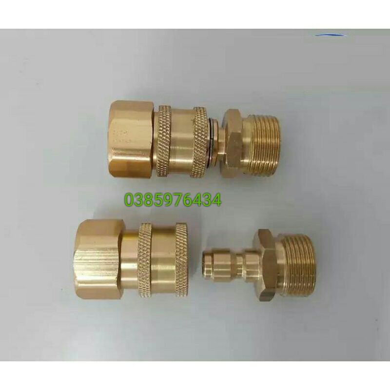 Bộ khớp nối nhanh chống xoắn dây ren 22 - đầu ra của máy rửa xe gia đình.