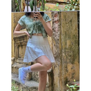 JANET STUDIO • Set áo thun tie dye xanh rêu