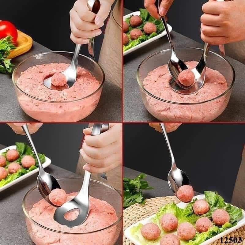 Thìa muôi làm thịt viên và mọc, thìa inox 304 dụng cụ nhà bếp - OSIN Tổng kho gia dụng