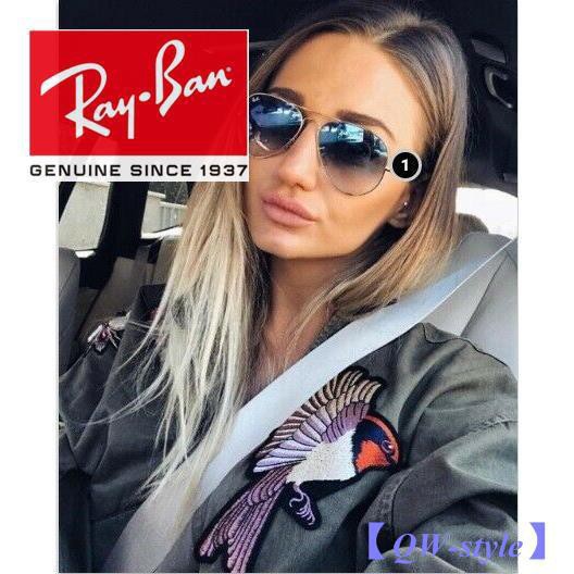 (Hàng Mới Về) Kính Mát Ray / Ban Original Aviator 3025 L0205 Gọng Vàng Xanh Lá 58mm