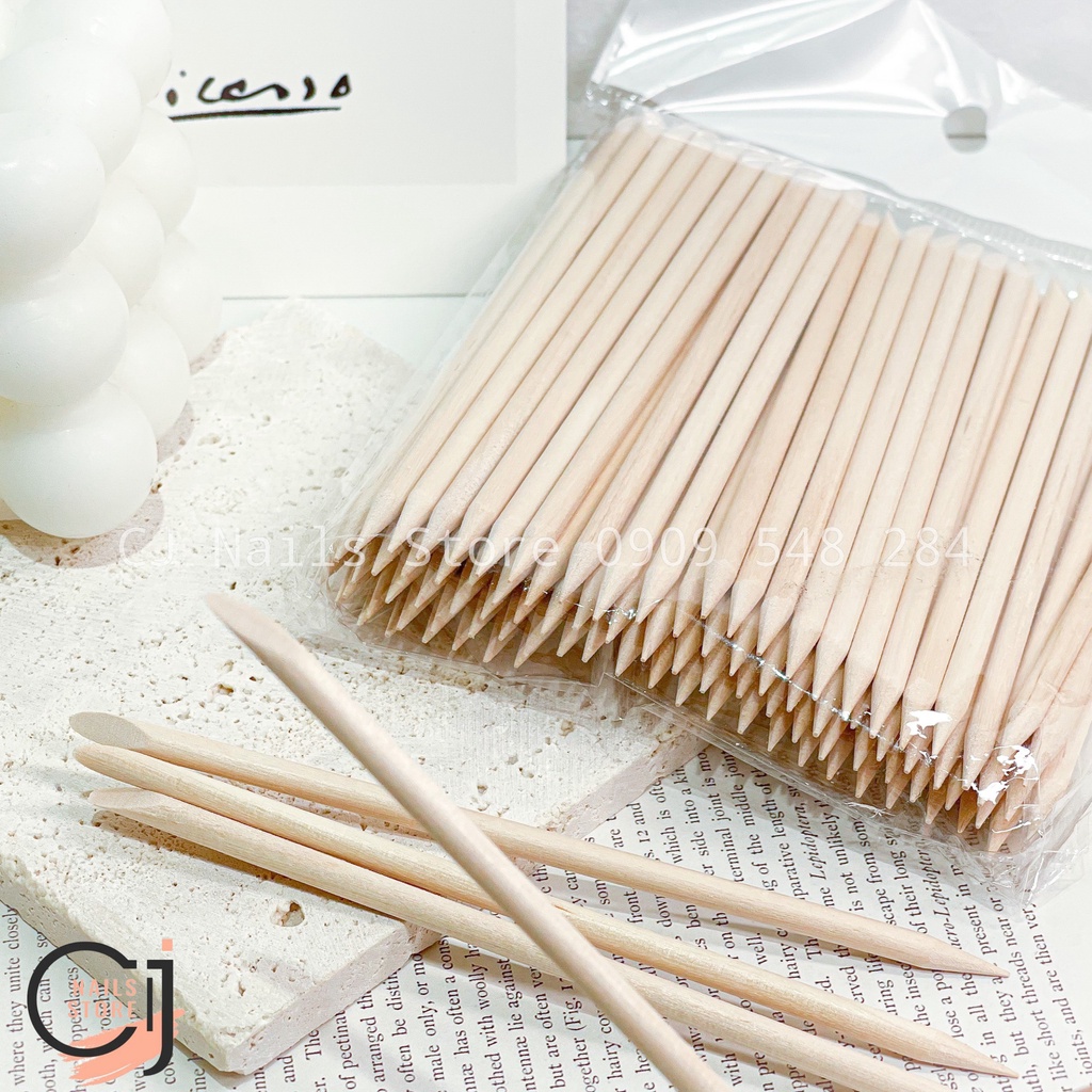 Que gỗ 2 đầu dùng cho nailbox, nặn gel, phá gel...