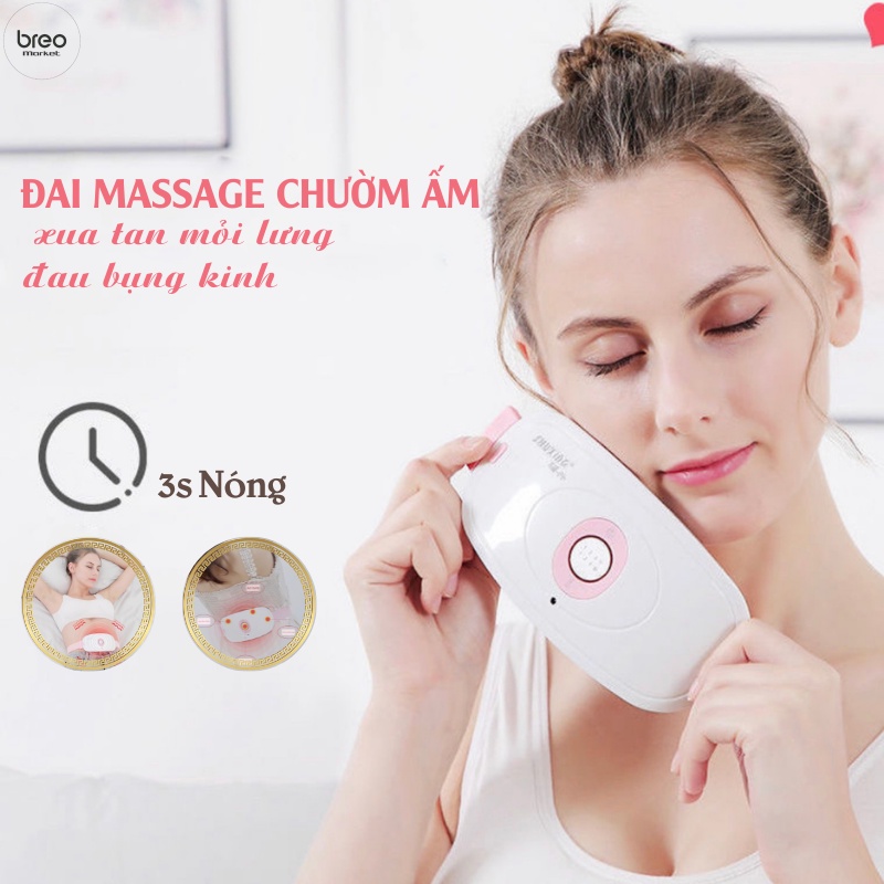 Đai Chườm Nóng Giảm Đau Bụng Kinh AISUOJIA - A858 Chườm Bụng Kinh Kết Hợp Massage Bụng Massage Lưng  Breo Market