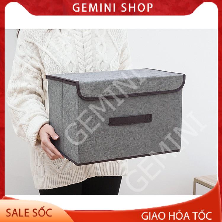 Hộp túi vải đựng đồ thùng đựng quần áo đồ lót đồ chơi đa năng bằng vải cứng, có nắp đậy không cần tủ tiện dụng HV01