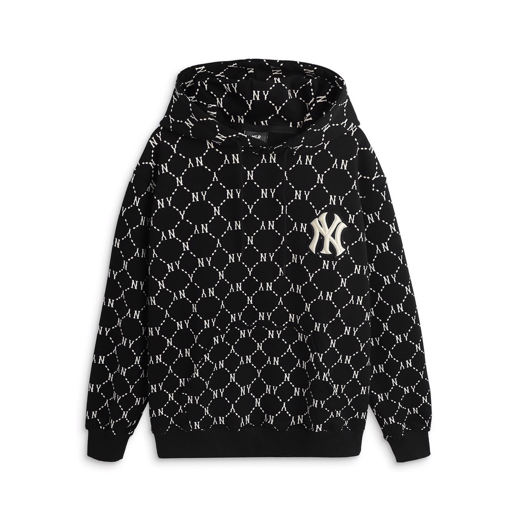 Áo khoác hoodie nỉ MLB NY, áo hoodie zip form rộng unisex nam nữ- JUSTINSHOP